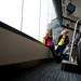 Kai, six, and Damon, seven, Rochefort look out a window while their father, Paul, waits to be called to donate blood on Sunday. Daniel Brenner I AnnArbor.com